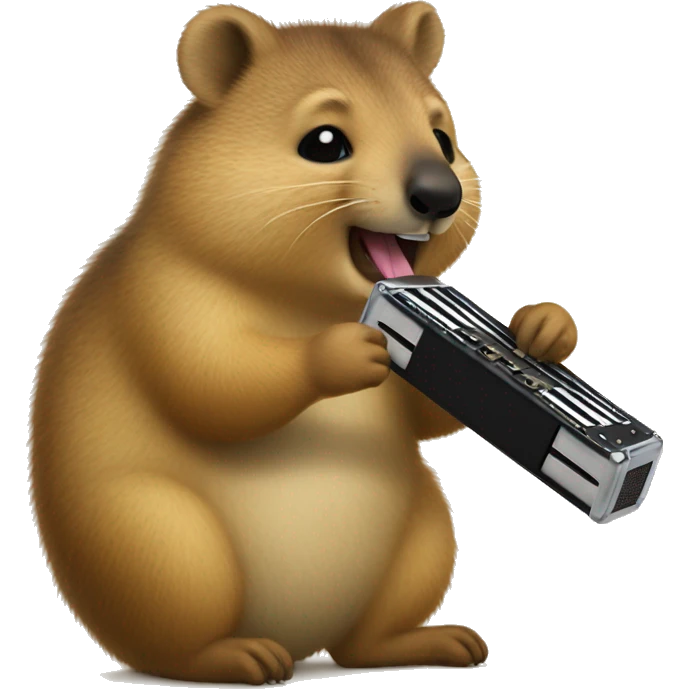 Quokka with a harmonica emoji