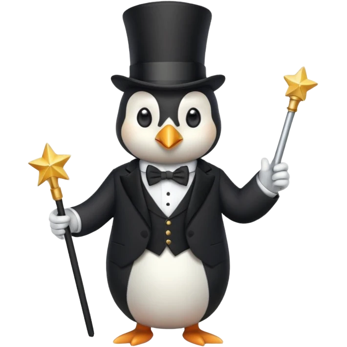 a magician penguin emoji
