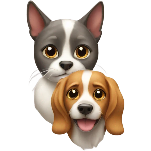 Cat and dog emoji