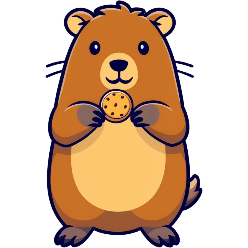 Cappybara holding cookie  emoji