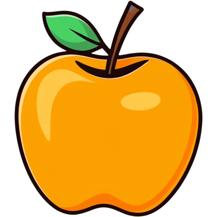 amber colored apple emoji