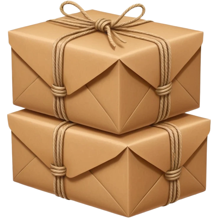 three normal packages, transport emoji