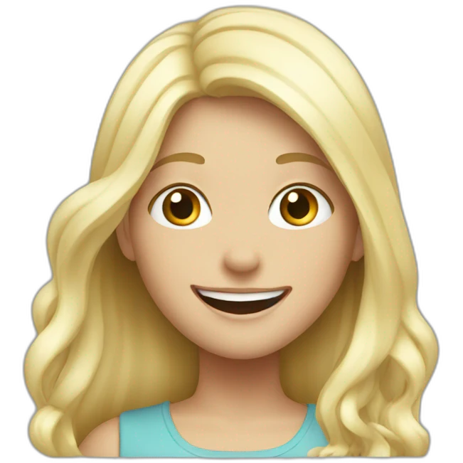 white blond girl celebrating emoji