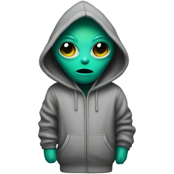 Alien with hoodie on emoji