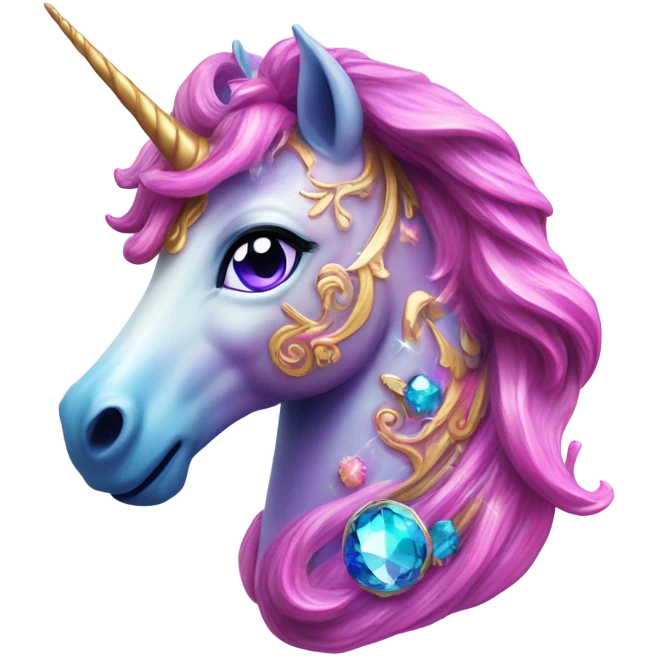 Flamboyant unicorn emoji