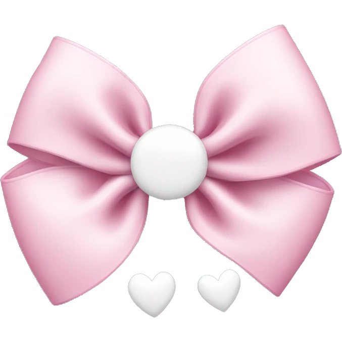 a light pink bow with white hearts  emoji