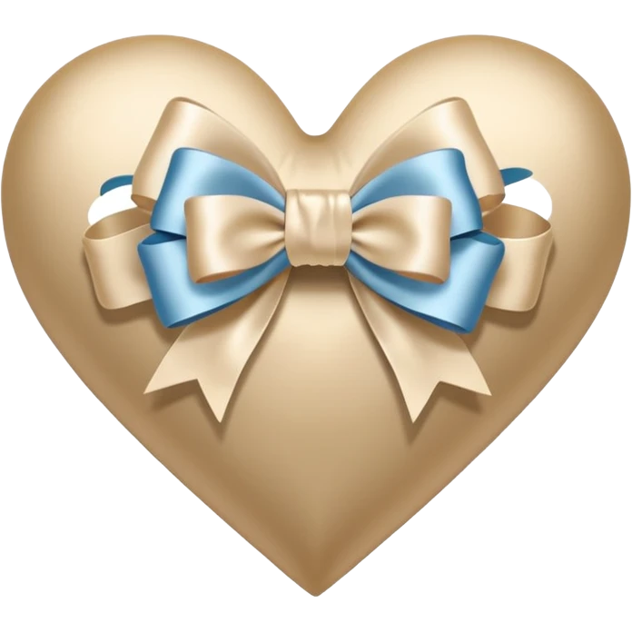 white heart with beige bow emoji