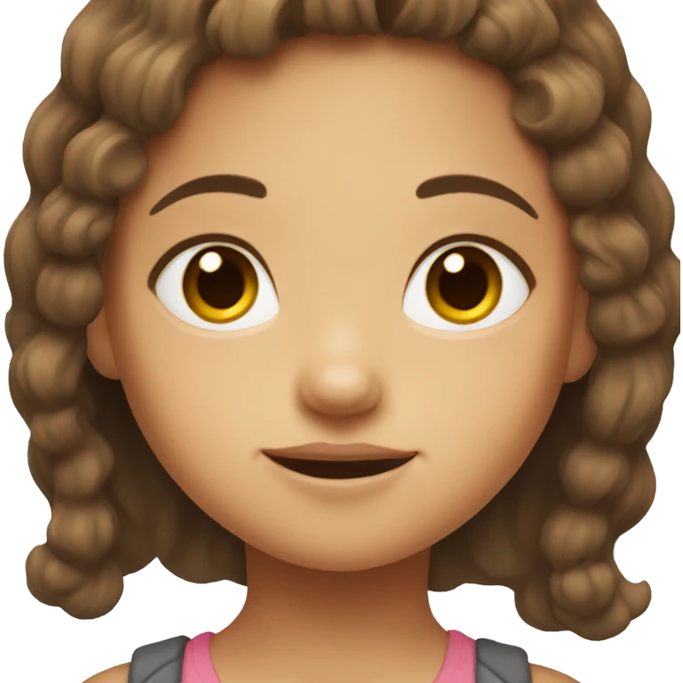 little girl with brown hair and brown eyes emoji