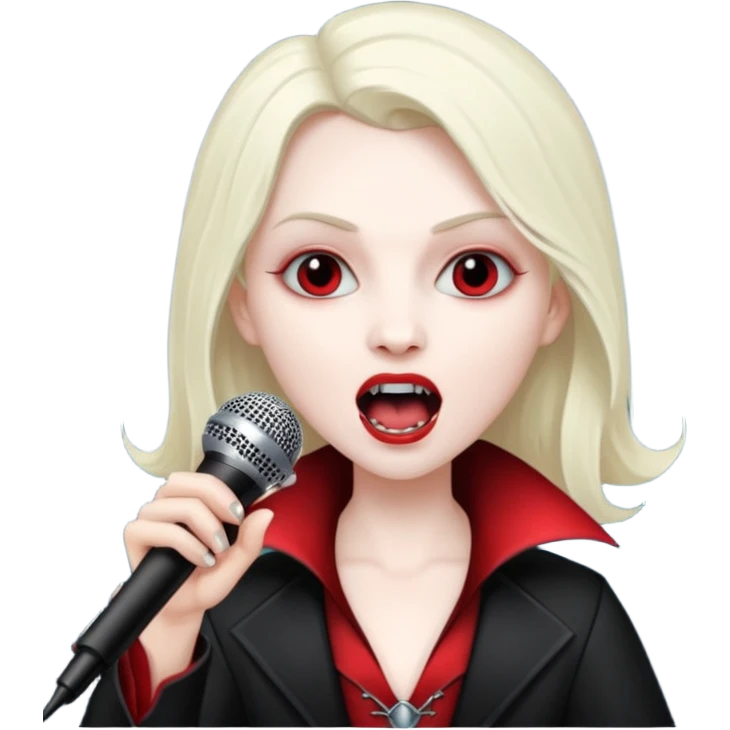 vampire singing with mic  emoji