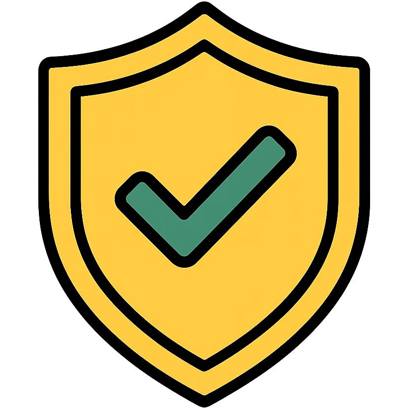 yellow shield with checkmark icon emoji