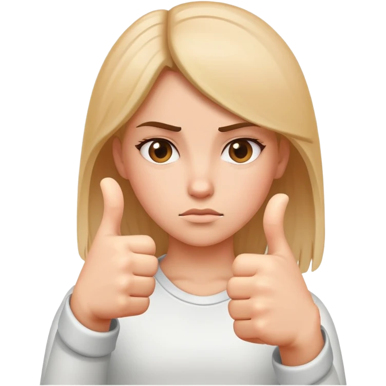 girl showing thumbs down emoji