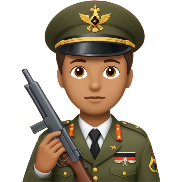 A soldier with a gun on the background of the flag of the German Empire emoji