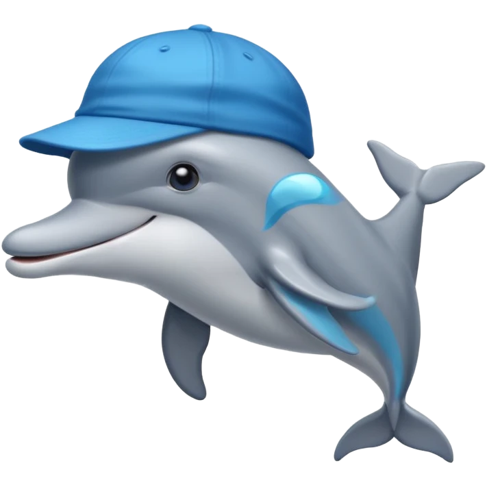 Dolphin emoji combination with a cap emoji
