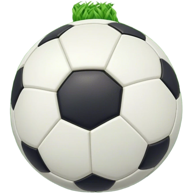 Cinematic Realistic image of a soccer ball resting on a lush, manicured field, rendered with detailed panel textures and crisp stitching, bathed in soft, natural lighting that highlights its timeless athletic appeal emoji