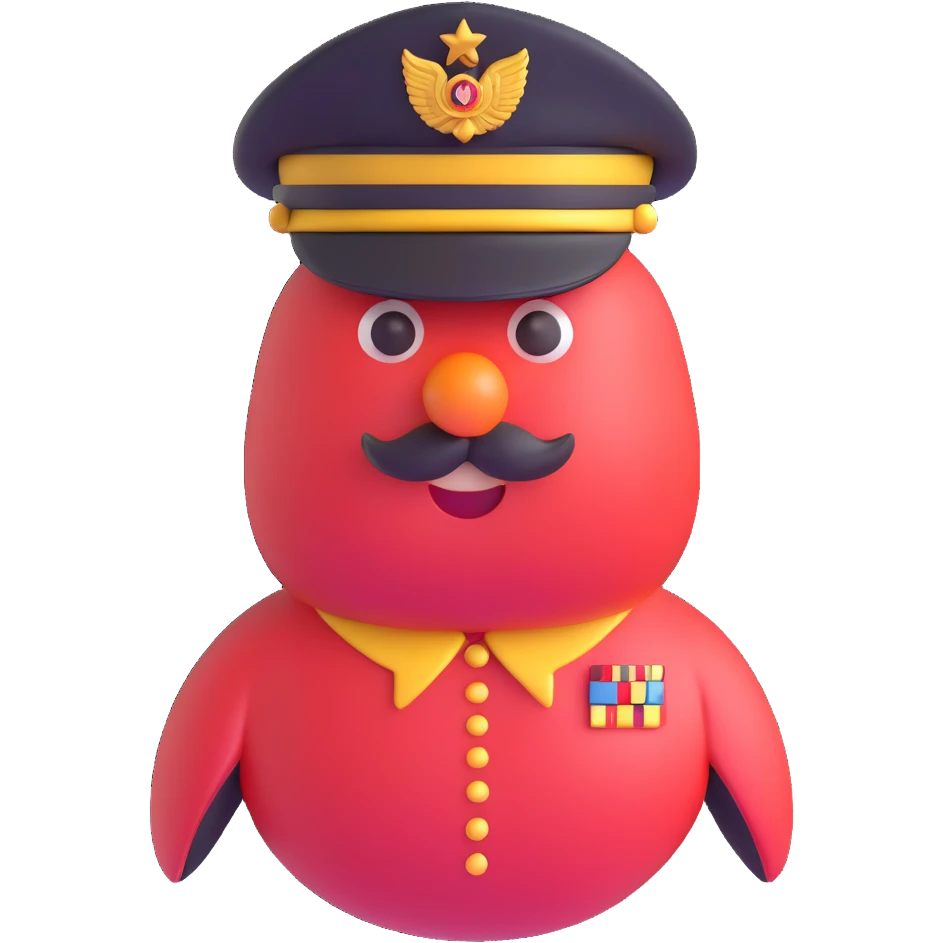 Tomato wearing Napoleon's cocked hat and military officer uniform emoji