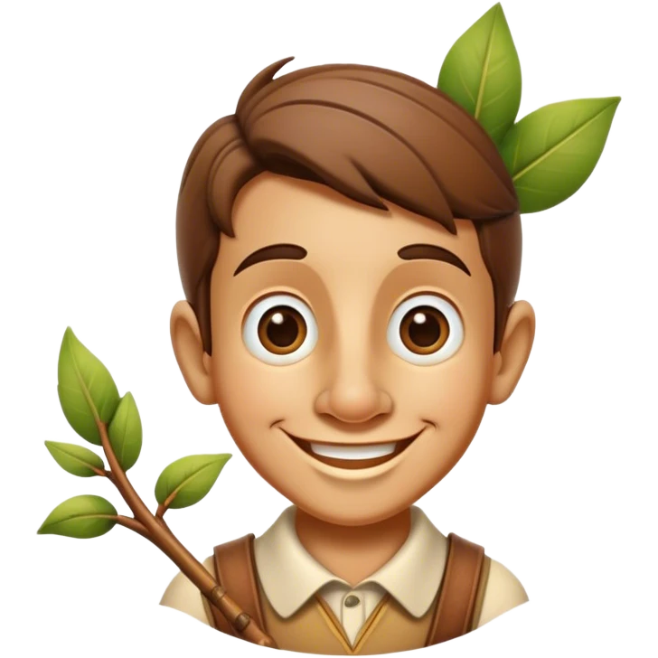 Pinnochio with a branch nose  emoji