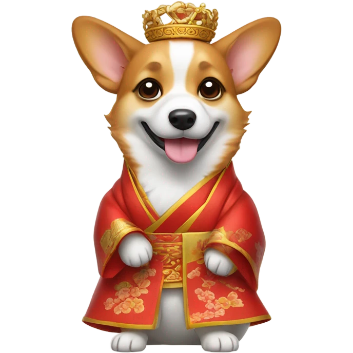 Corgi in Chinese regalia emoji