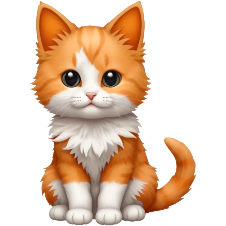 a three colored (orange, blade and white) sitting kitten  emoji