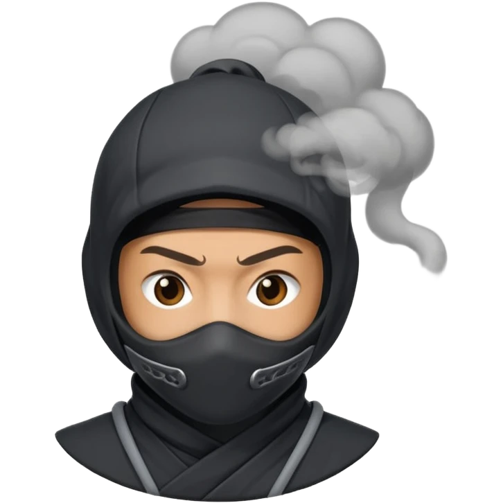 Un ninja entre el humo emoji