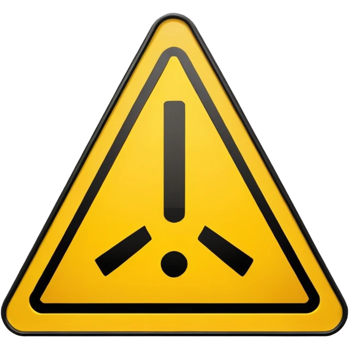 a large ⚠️ with tons of detailed lighting and attention to detail with no background emoji