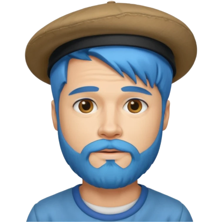 brad pitt, blue hair, hat, beard emoji