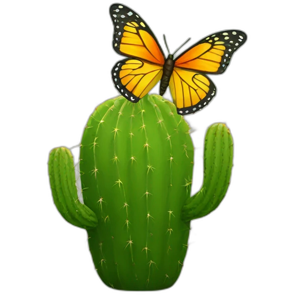 a cactus that loves a butterfly emoji