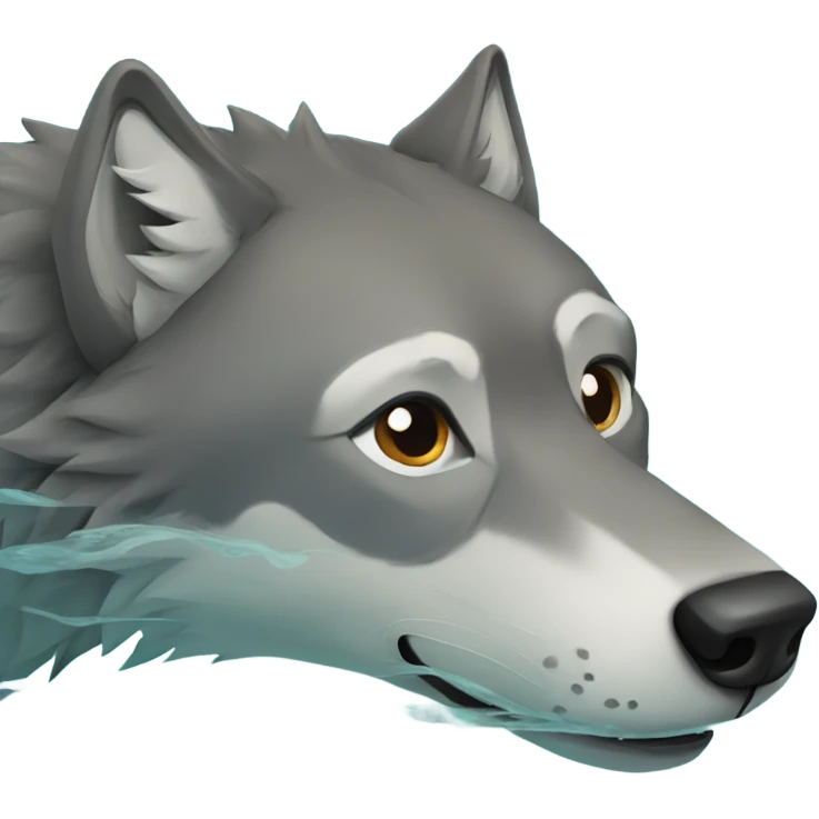 Wolf swimming emoji