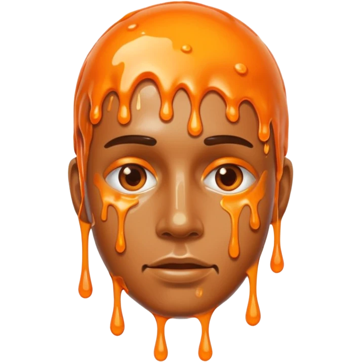 man coved in melting plastic emoji