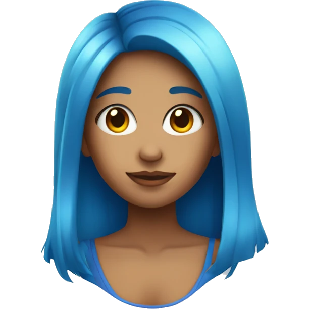 a girl with blue hair emoji