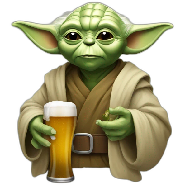 Yoda avec une biere emoji