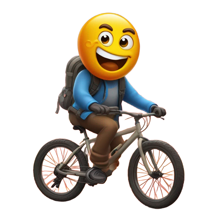 Poop riding bicycle on lava emoji