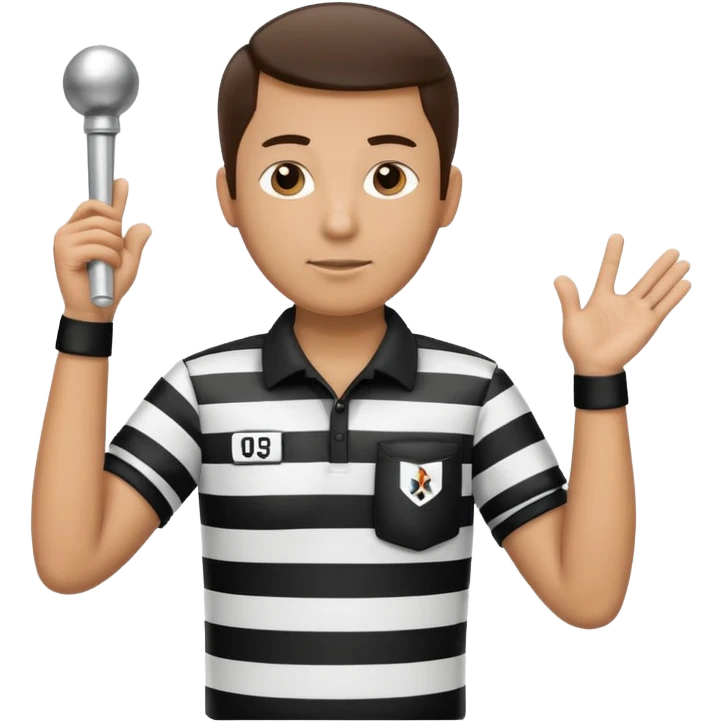 referee with raised arms crossed like an X emoji