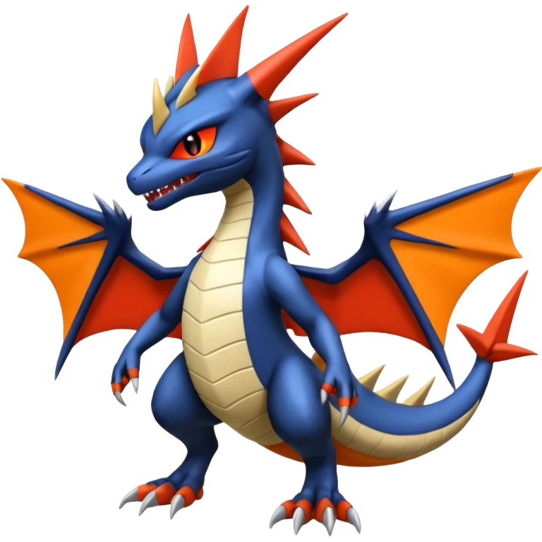 Handsome cool badass edgy Latias-Litten-Garchomp-Giratina-Pokémon-Fakémon-fusion-hybrid-creature, full body emoji