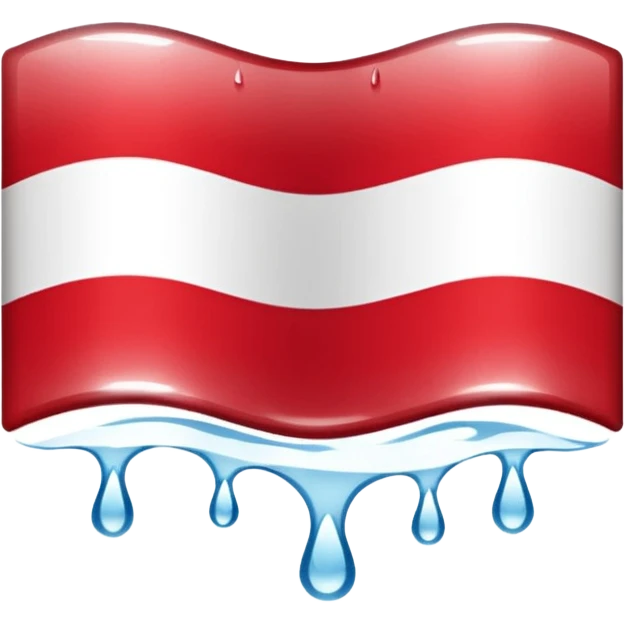 Polish flag emoji with water dripping under it  emoji