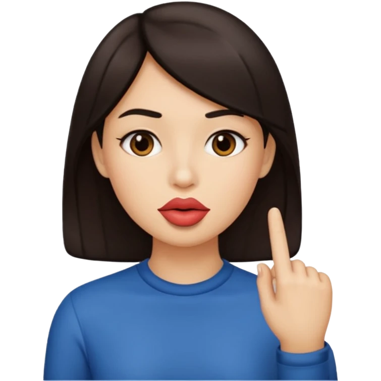 Boca con un dedo en los labios emoji