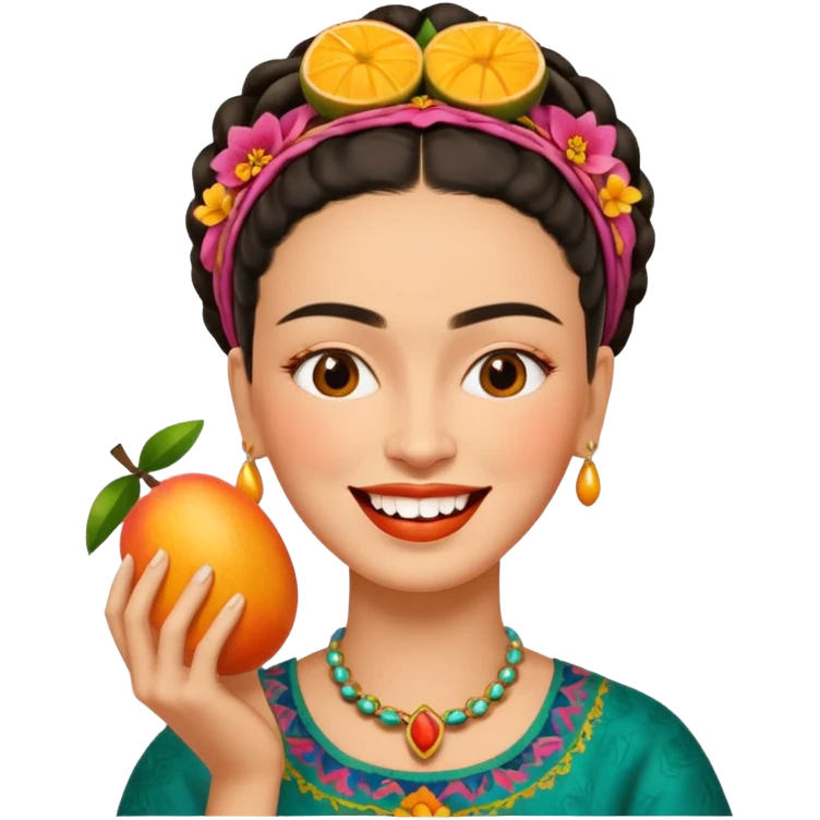 Frida Kahlo eats emoji