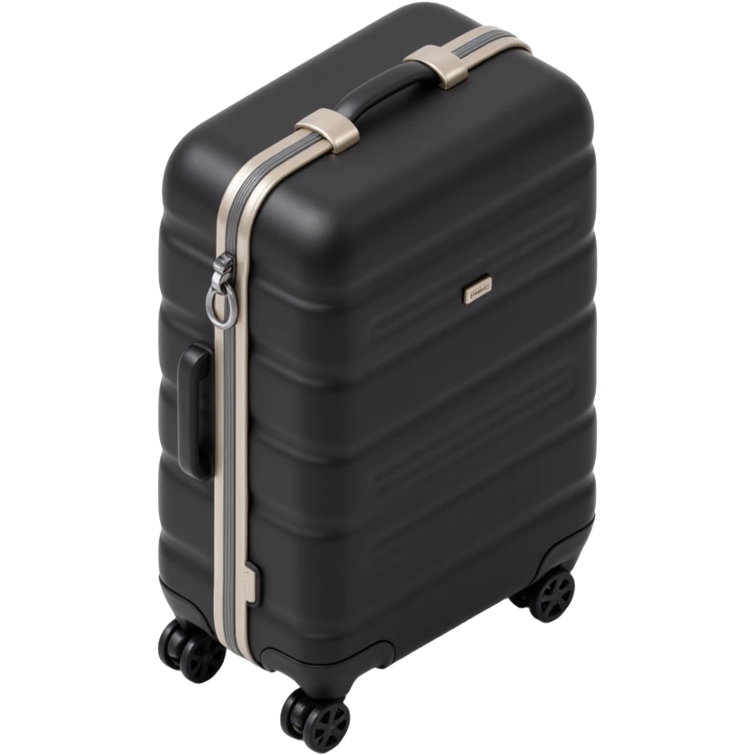 black luggage with wheels, upright, chic modern emoji