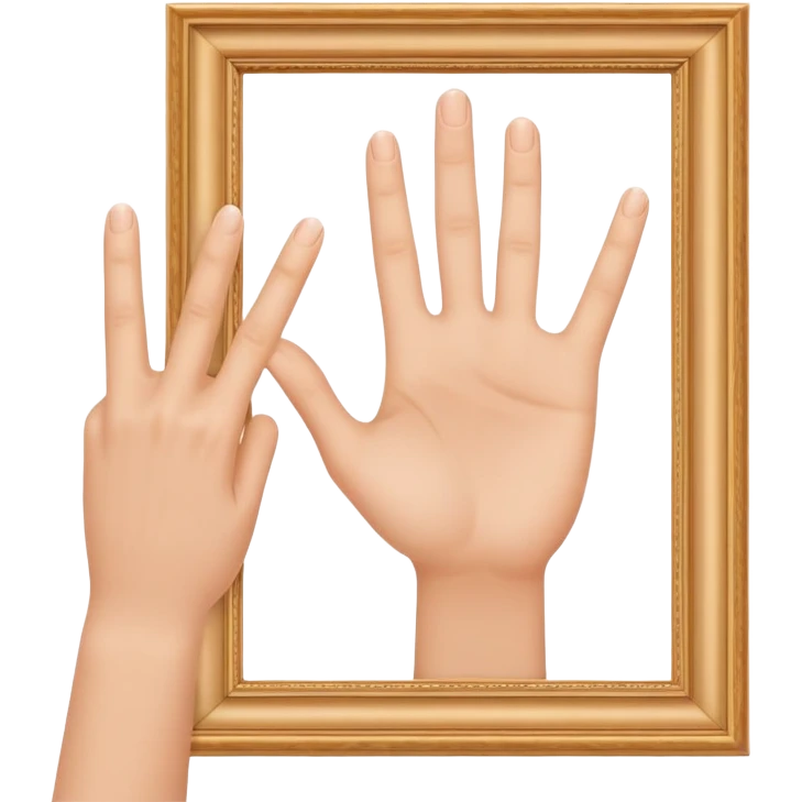 fingers making a frame gesture, photographer framing emoji