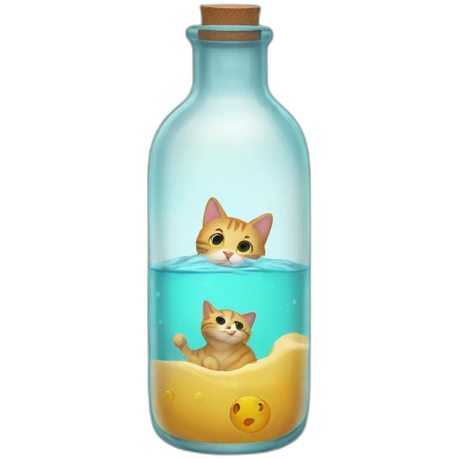 liquid cat inside bottle emoji