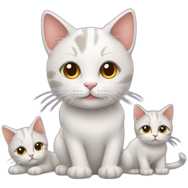 Cat with kittens  emoji