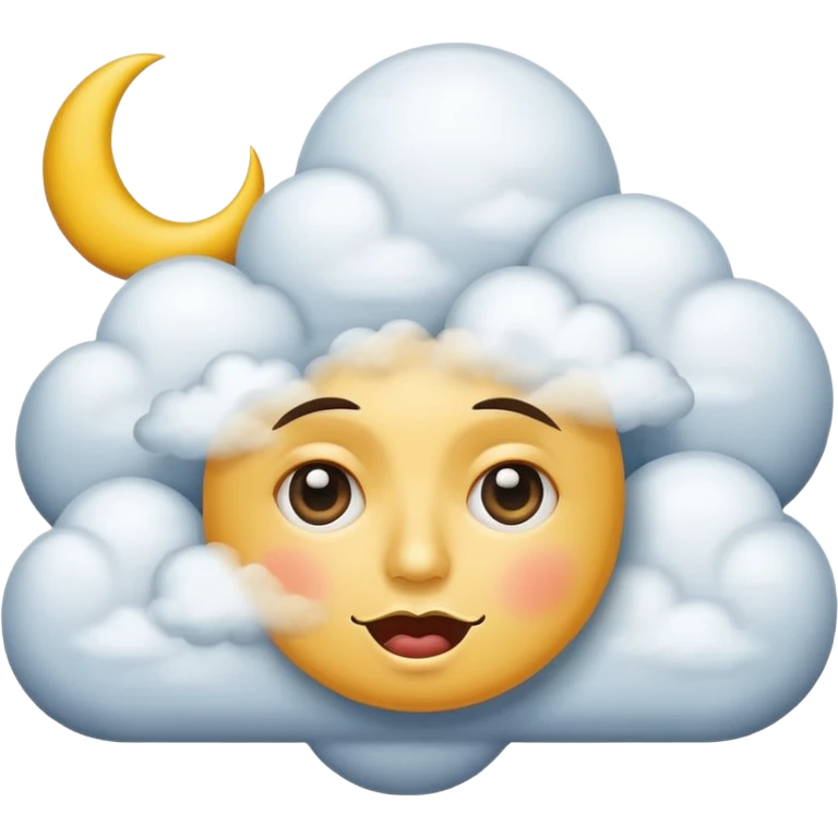 sarcastic moon side eye with cloud emoji