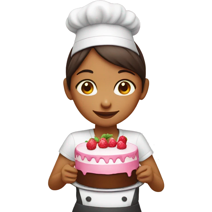Girl making a cake emoji