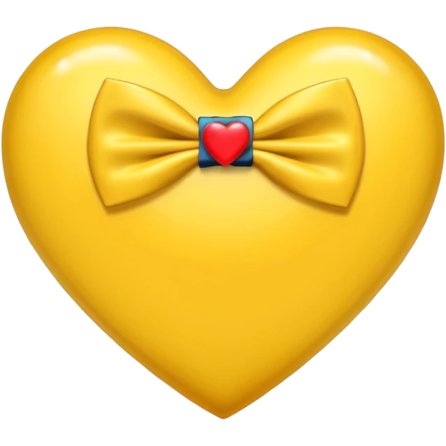 A yellow heart with a bow tie on the top in the left side emoji