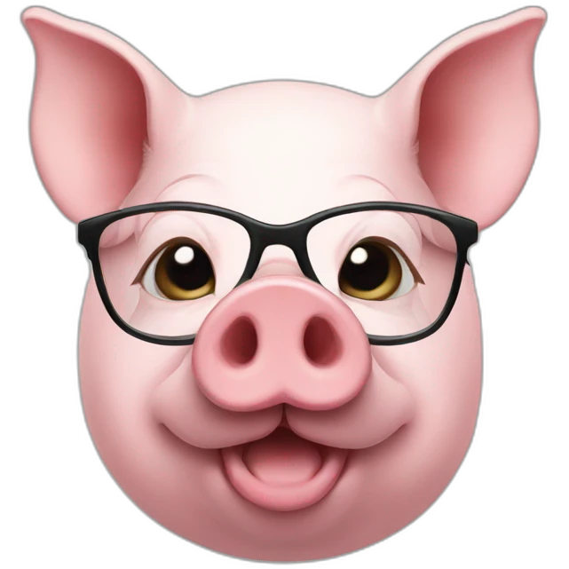 Pig with glases emoji