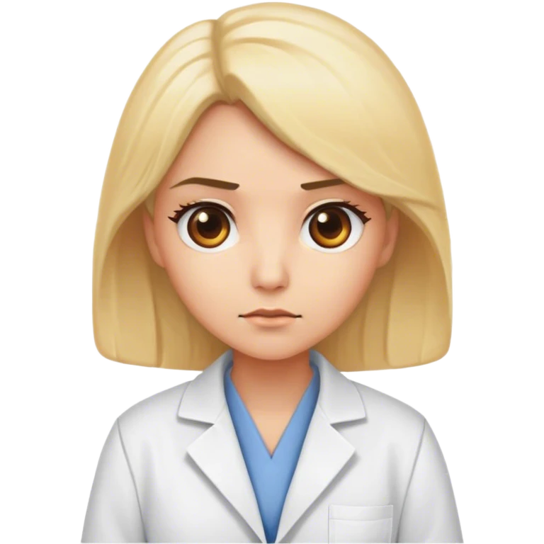 scientist blondie with brown eyes emoji