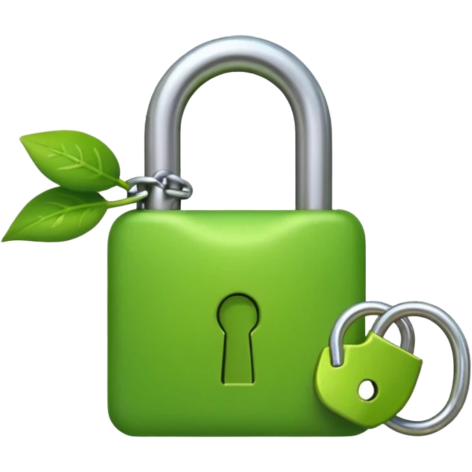 A seed germinating with a sprout sticking out of it in the shape of a pad lock with the seed being the body of the padlock and the sprout being the shackle of the padlock. emoji