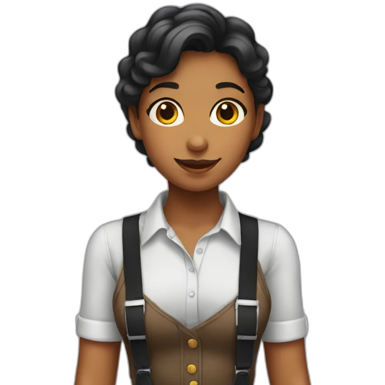 girl with suspenders emoji