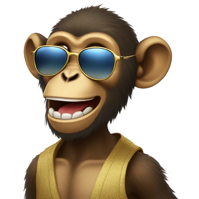 monkey lauging with sunglasses emoji
