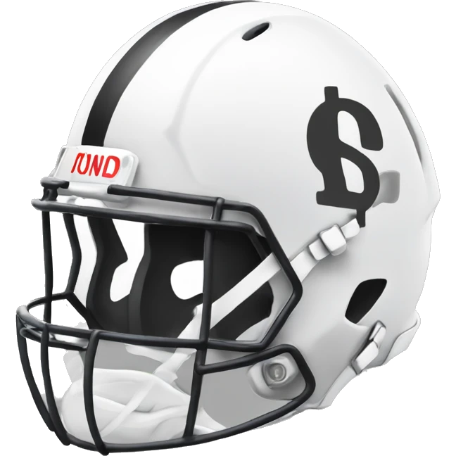 simple white football helmet with dollar sign on the side emoji