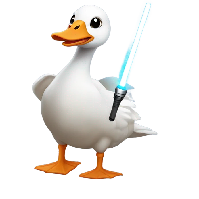 Goose with a lightsaber emoji